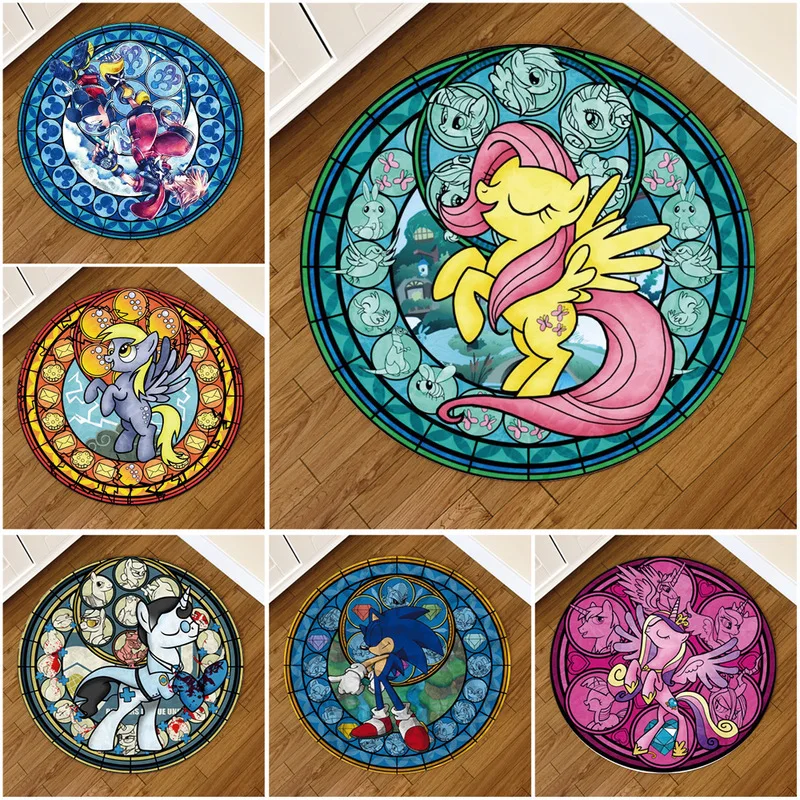 Новинка нескользящий коврик Pokemon круглый ковер из меха Пикачу для гостиной