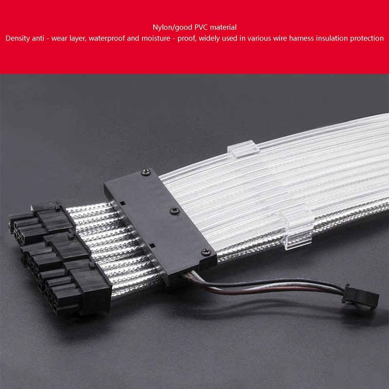 

GPU Extension Cable 3X8Pin 5V ARGB Extension Cord RGB Cable SYNC AURA Connector for PC Case