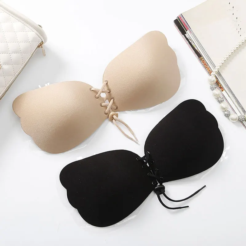 

Women Silicone Lingerie Wings Bra Strapless Push Up Evening Dress Bandage Self Adhesive invisible Bra Sexy women's underwear