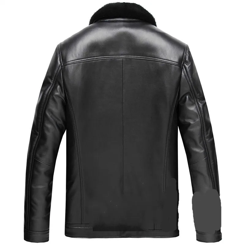 Genuine Leather Jacket Men Sheepskin Real Mink Fur Coat Plus Size Mens Winter Casaco SD9052 YY1141 | Мужская одежда