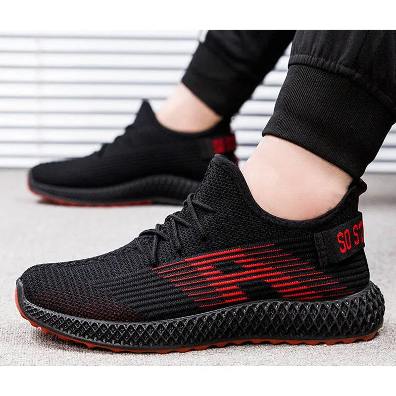 Black Red C Weweya/осенние сетчатые кроссовки; мужская повседневная обувь; мужские желтые кроссовки; мужские кроссовки с клиновой подошвой; высокое качество; Tenis zapatillas hombre 44 - Цвет: Black Red C