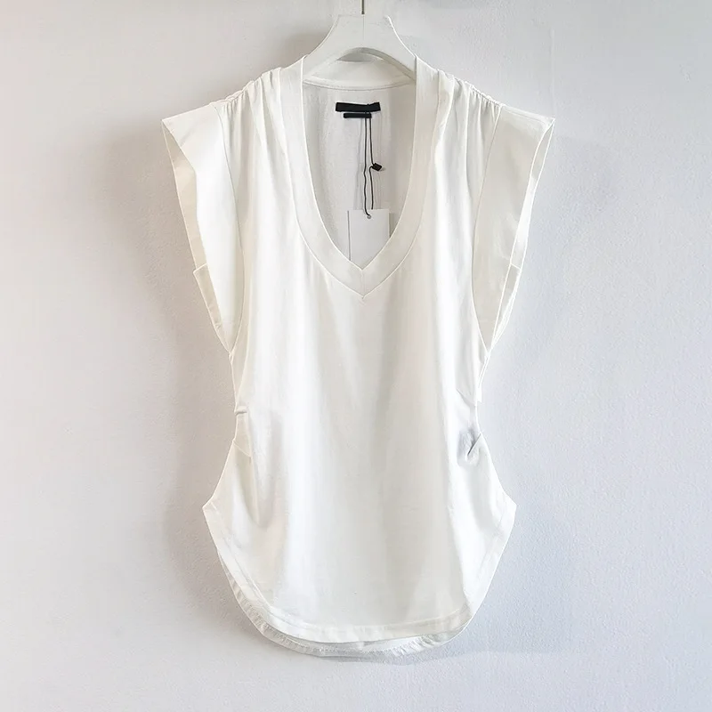 

2021 New Summer Solid Color Female Gilet Loose Elegant Women Vest Cotton Fashion Casual High Quality Ladies Waistvest T719