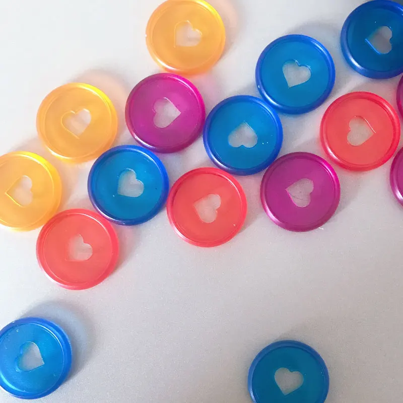 Прозрачные круглые диски для блокнотов 50 шт./лот в форме сердца с отверстием виде