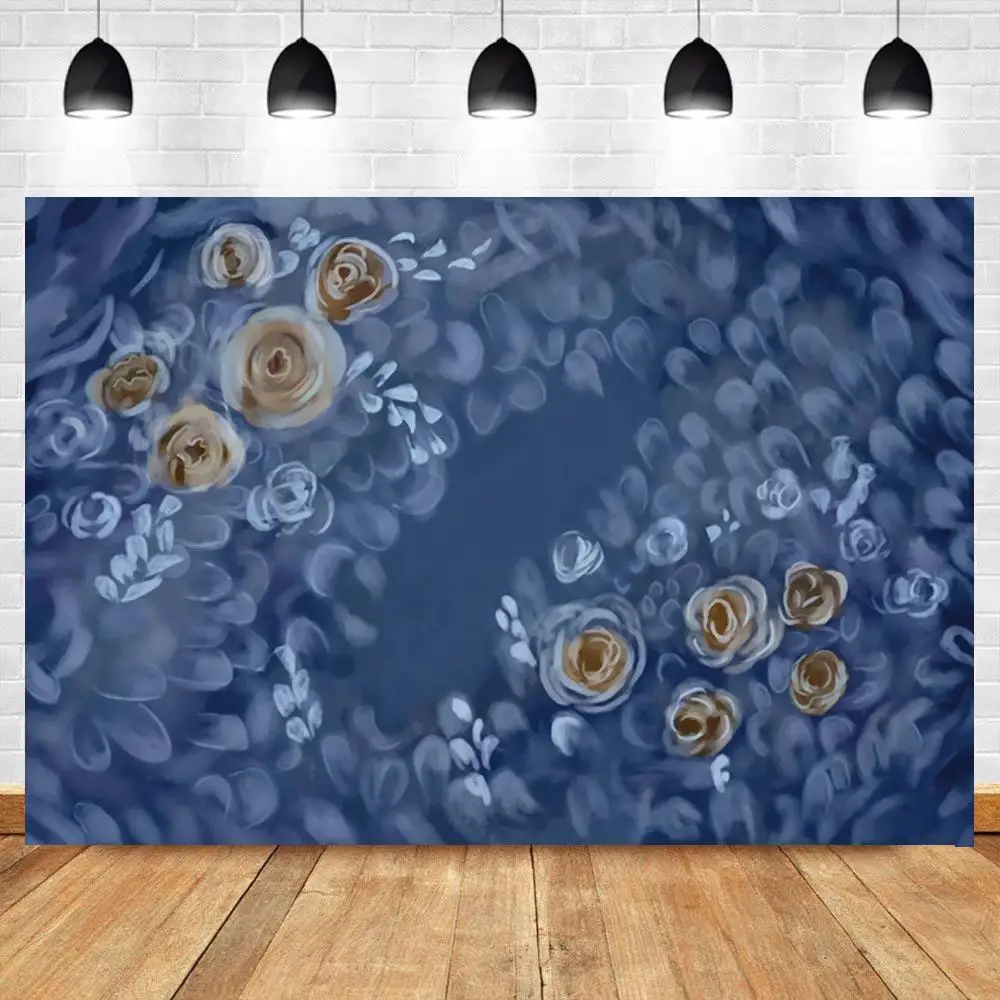 

Photography Backdrop Blue Floral Painting Background Newborn Baby Child Photophone Photocall Photo Studio