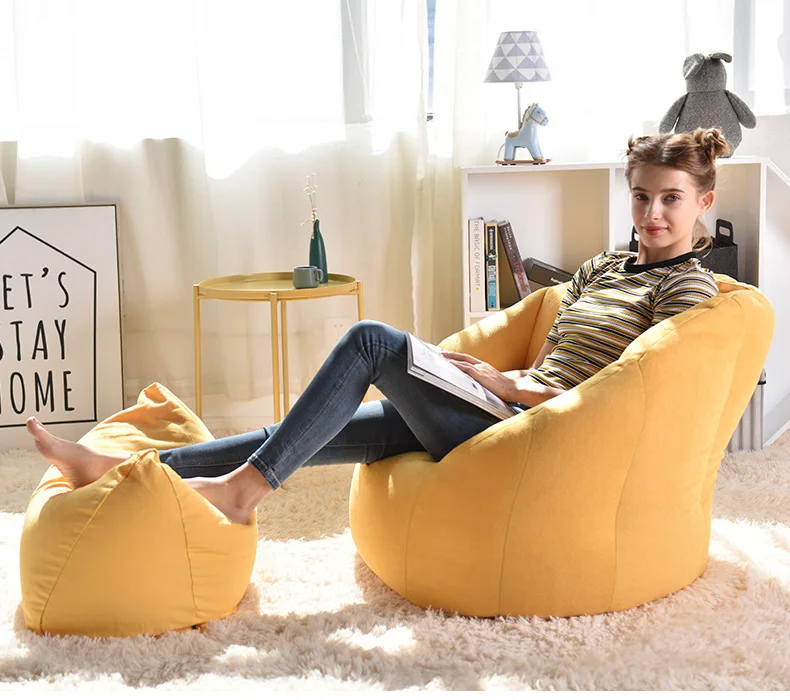 Большие чехлы для стульев Bean сумки ленивый диван взрослые Beanbag Чехлы без заполнения пуфик-оттоманка спальня гостиная мебель для дома