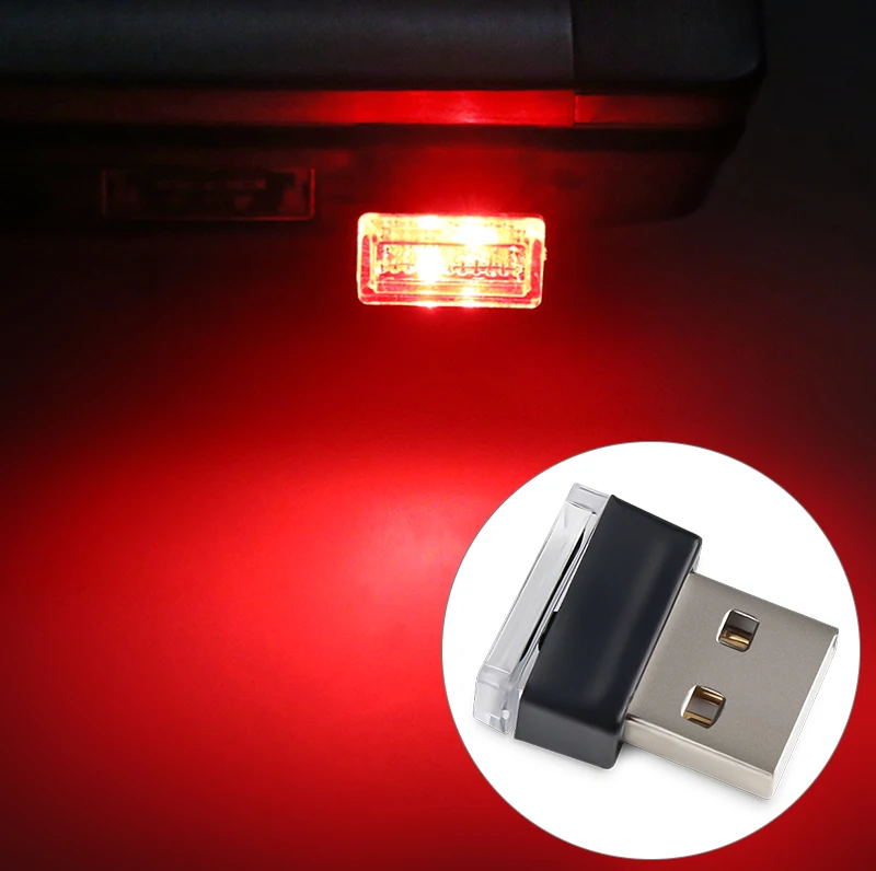 Автомобиль Универсальный USB декоративный свет светодиодный свет атмосферный свет прикуриватель декоративное освещение компьютер Зарядка сокровище использование