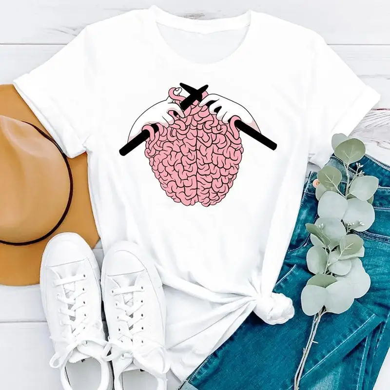 

Футболка женская с коротким рукавом и принтом, забавный топ с графическим принтом для отдыха, модная одежда на лето