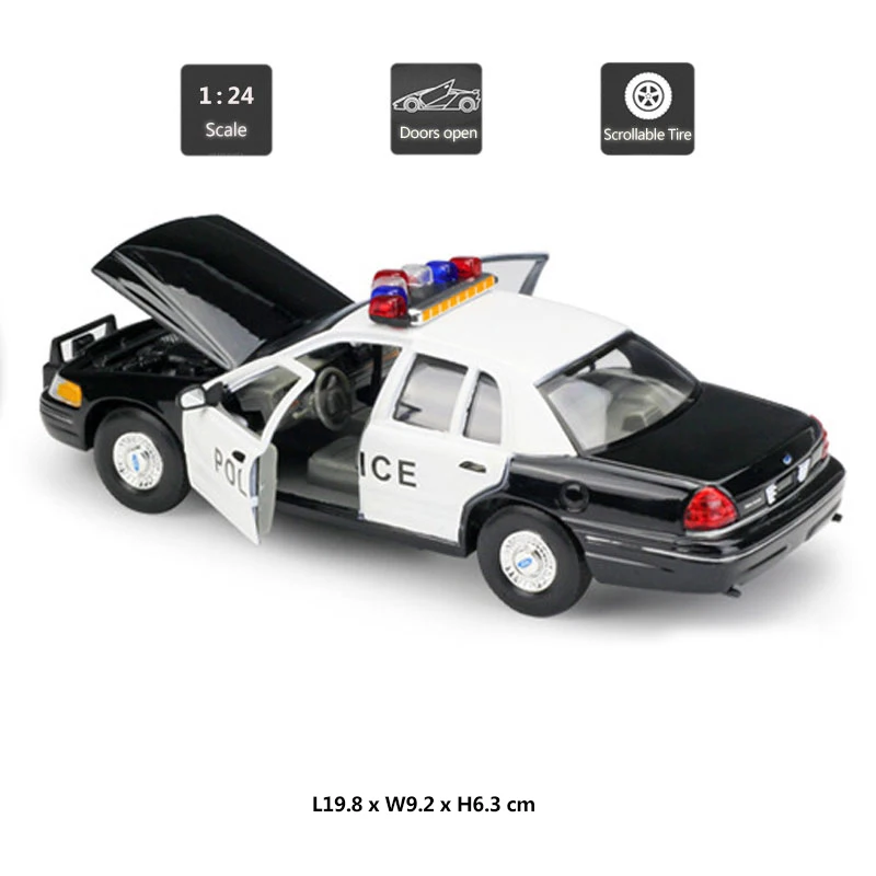 Модель автомобиля HOMMAT 1:24 полиция Форда короны Виктории металлические литые