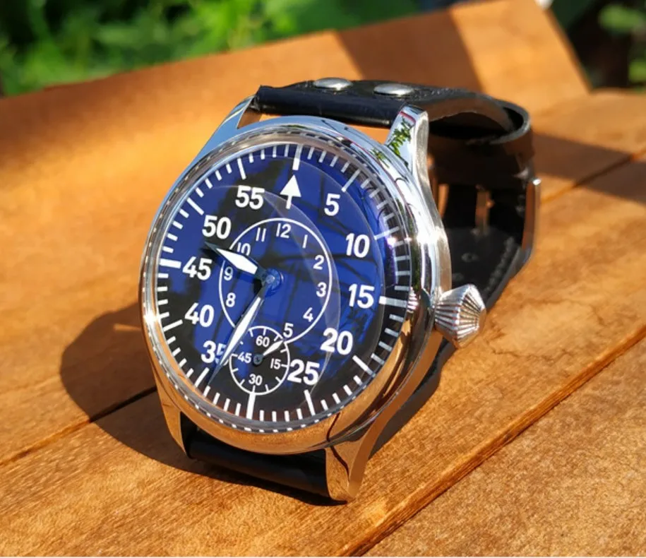 

47mm GEERVO black dial Asian 6497 17 jewels Mechanical Hand Wind movement men's watch luminous Mechanical watches pa269-p8
