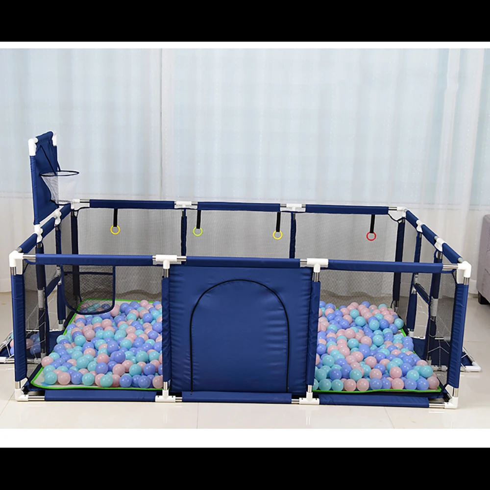 

Children'S Playpen Baby Pool Park Safety Indoor Barriers Home Playground Park Stainless Steel Fence Kids Ball Pit For 0-6 Years