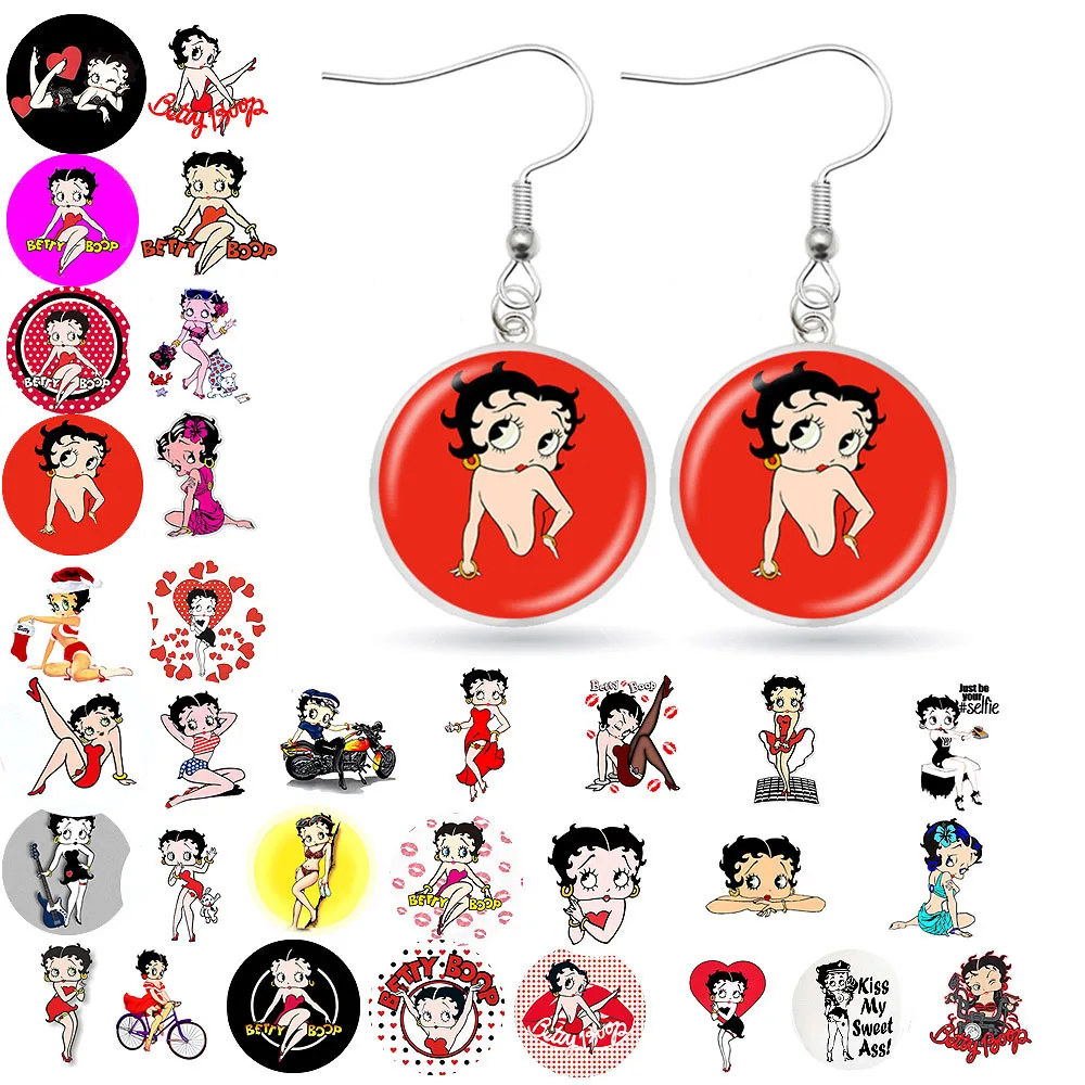 ASZ Betty Boop серьги Harajuku милые Мультяшные картины висячие ювелирные изделия