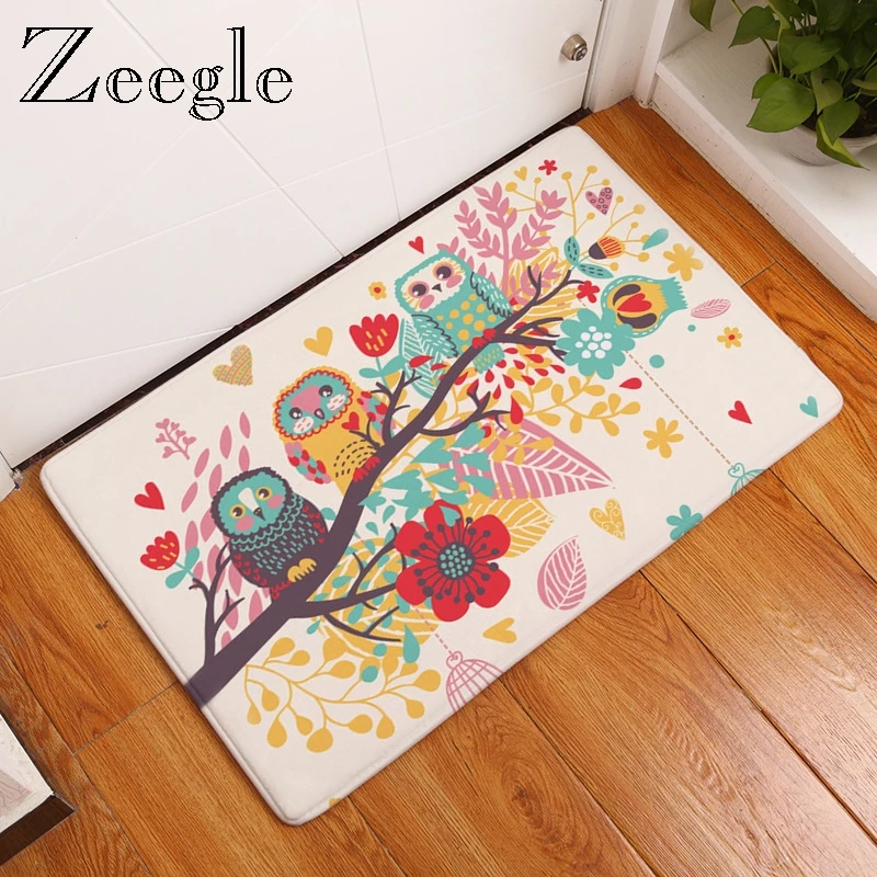 Zeegle напольные коврики с рисунком птиц и деревьев для гостиной мягкие кухонный