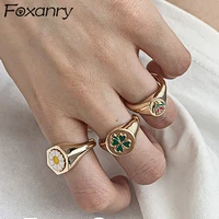 evimi 925 standard silver thicken daisy rings for women new fashion creative france gold plated flowers party jewelry gifts