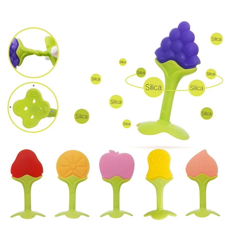 Детский Прорезыватель для зубов из пищевого силикона PBA-1 шт. форма фруктов жвачка