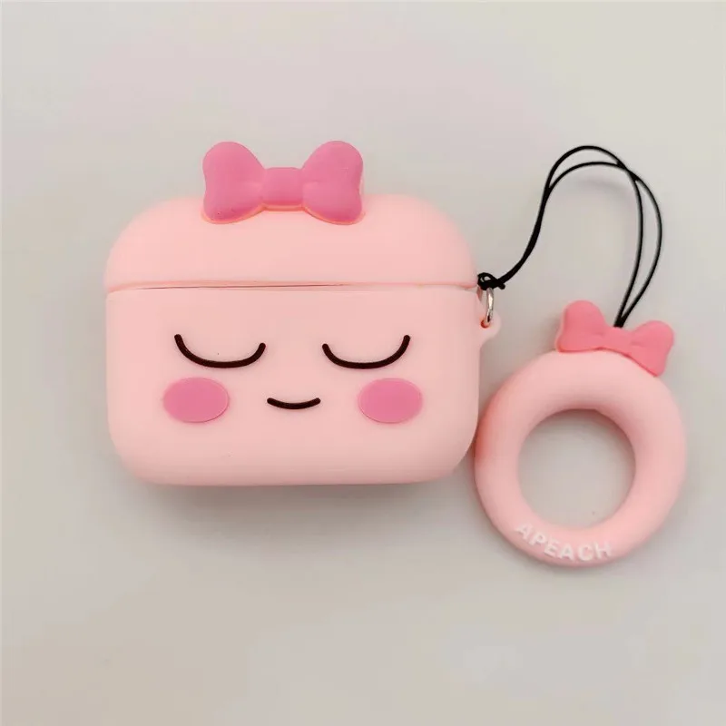 Для AirPods Pro Чехол, силиконовый, милый, KAKAO RYAN Bear, чехол для наушников для Apple Air pods Pro 3, чехол для наушников, Fundas, кольцевой ремешок