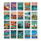 Винтажный постер для путешествий по городу, природа, туризм, Рим, Торонто, пейзаж, настенное искусство, холст, живопись, печать для интерьера, домашний декор