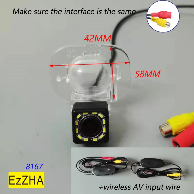 Автомобильная Водонепроницаемая камера заднего вида 4 светодиода CCD ночное