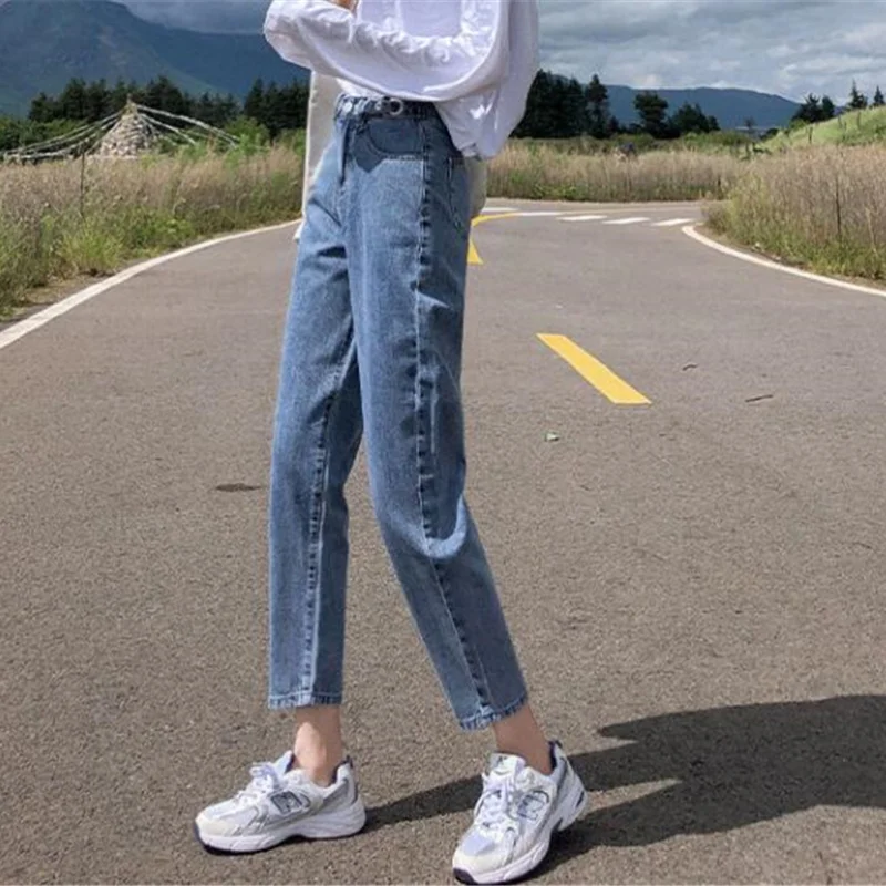 

2021Best Seller Women's High Rise Skinny Jeans Blue Streetwear Vintage Quality Pants Harajuku Straight Black Denim Trousers