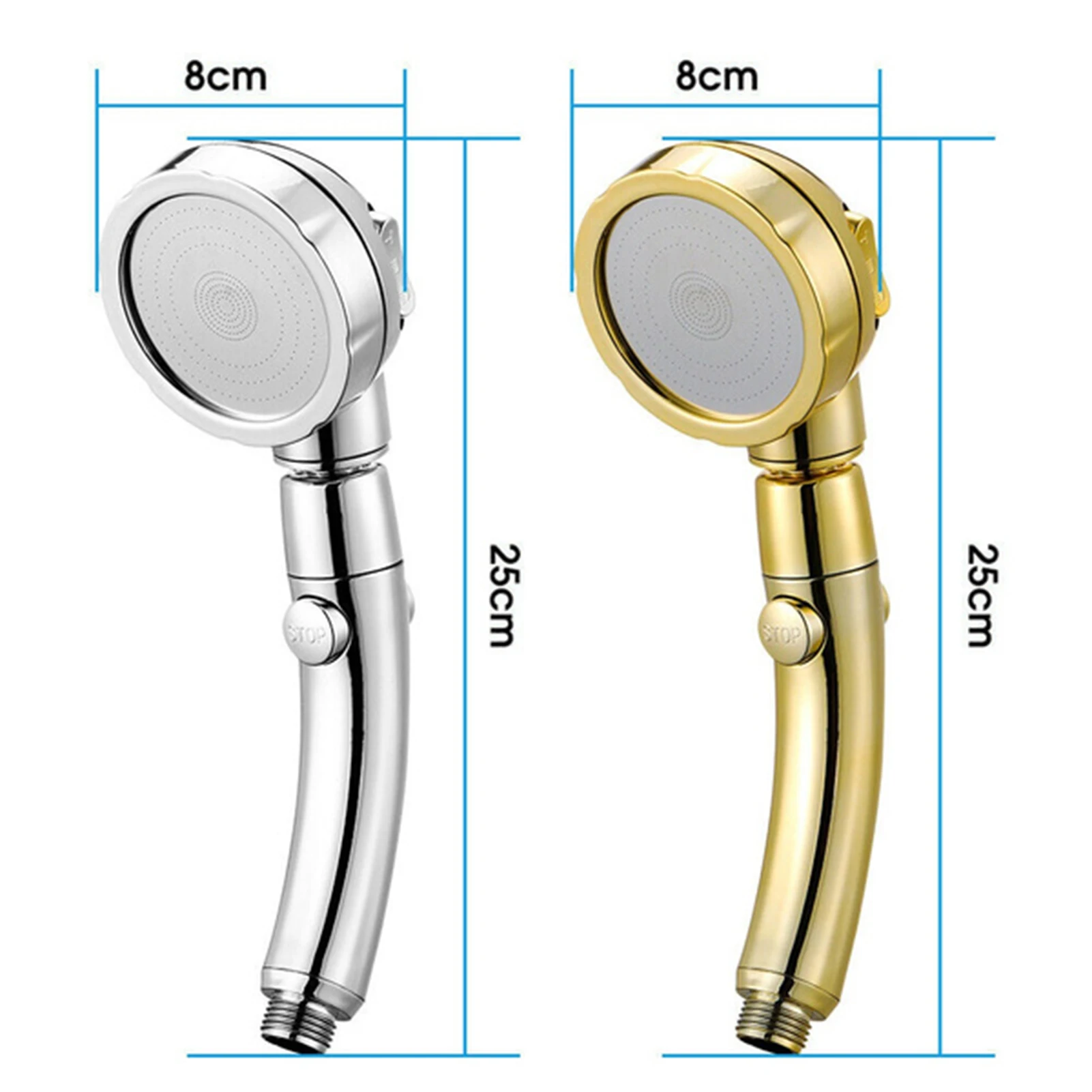 

Handheld 3 Adjustable Modes High Pressure Shower Head Sprayer Nozzle with On/Off