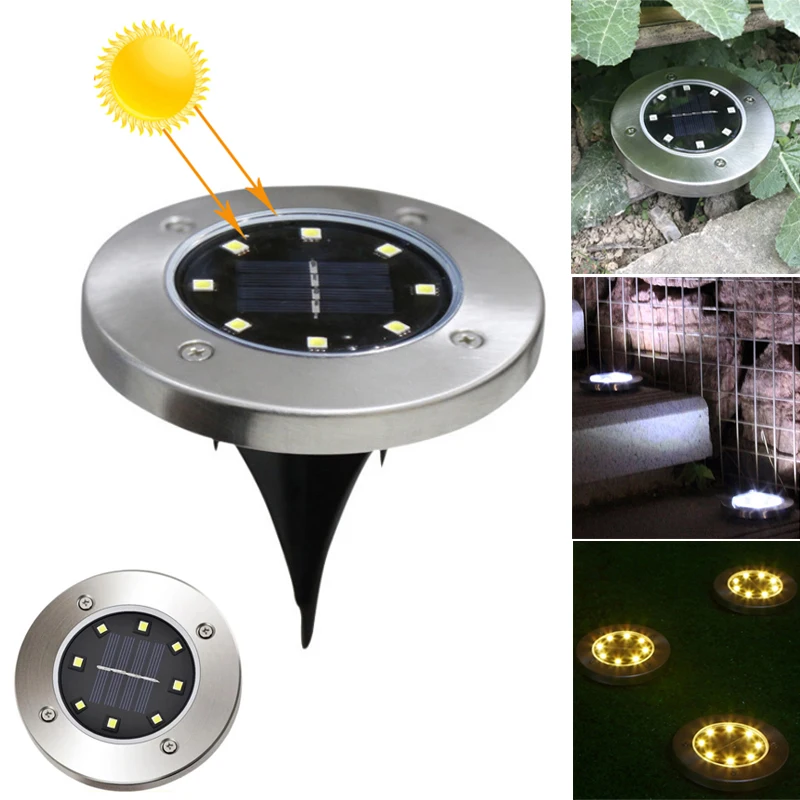 

Solar Power Buried Light LEDs Solar Lawn Lamp Ground Lamp for Outdoor Path Way Garden Decking Underground Lamps