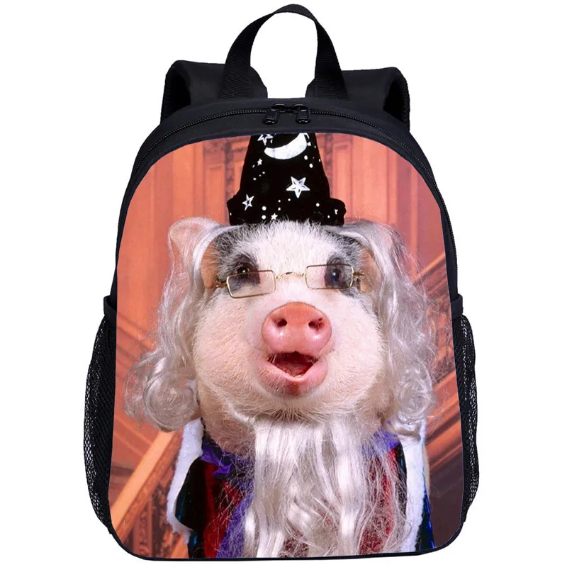 

13 Inch Backpack Kids Boys Girls Funny Animal Pig 3D Printing School Bag Satchel Rucksack Kindergarten Bookbag Mochila Escolar