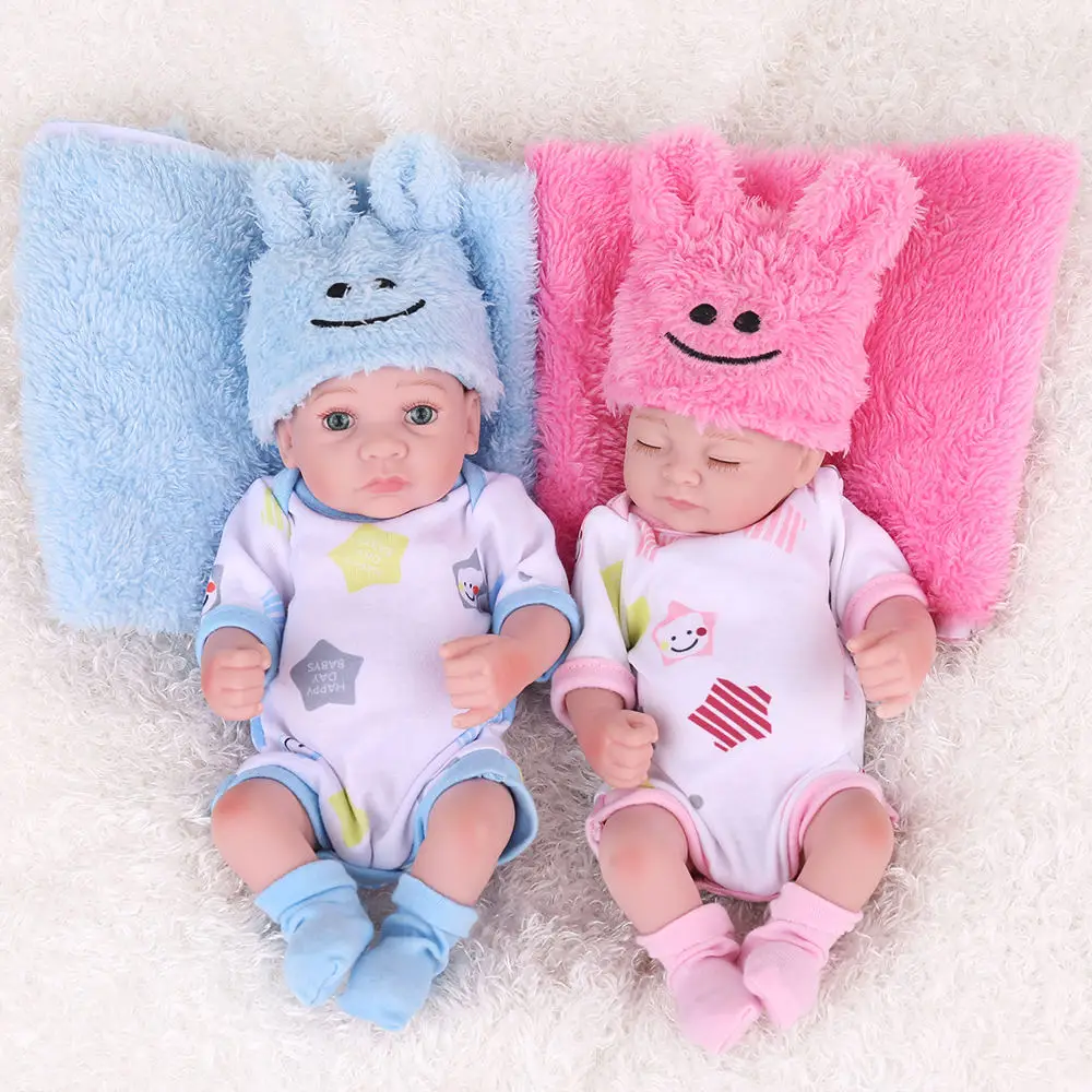 26 см для близнецов Мини всего тела силиконовые куклы высокого качества ручной