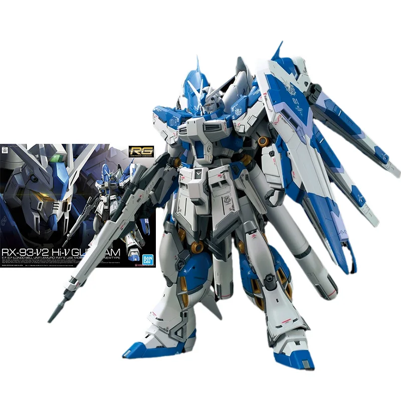 Gundam gundam modelo kit anime figura rg 1/144 RX-93-V2 hi-v gundam genuíno modelo anime figura de ação brinquedos para crianças