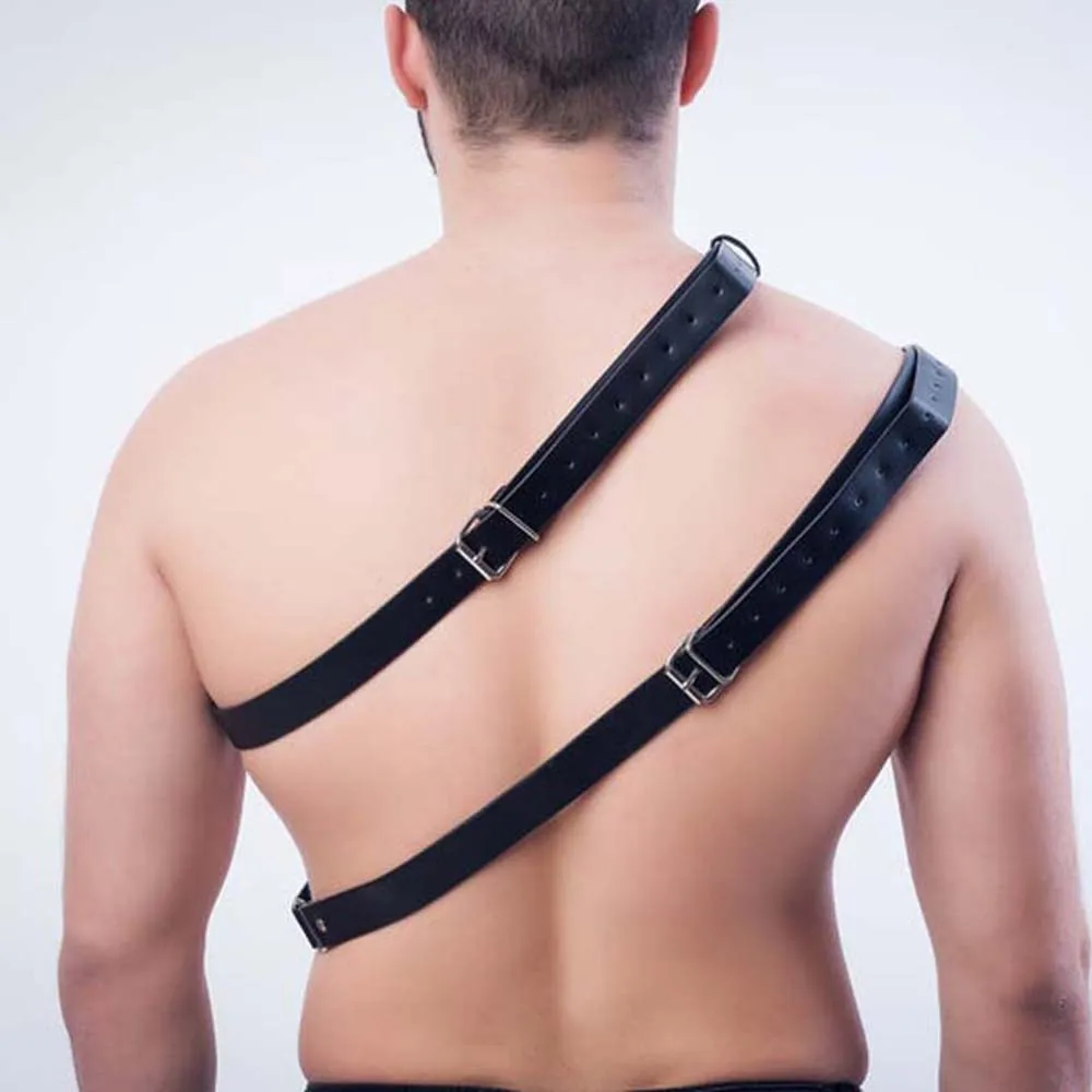 Ручная работа регулируемый ремень на грудь мужской сексуальный Бондаж Клетка