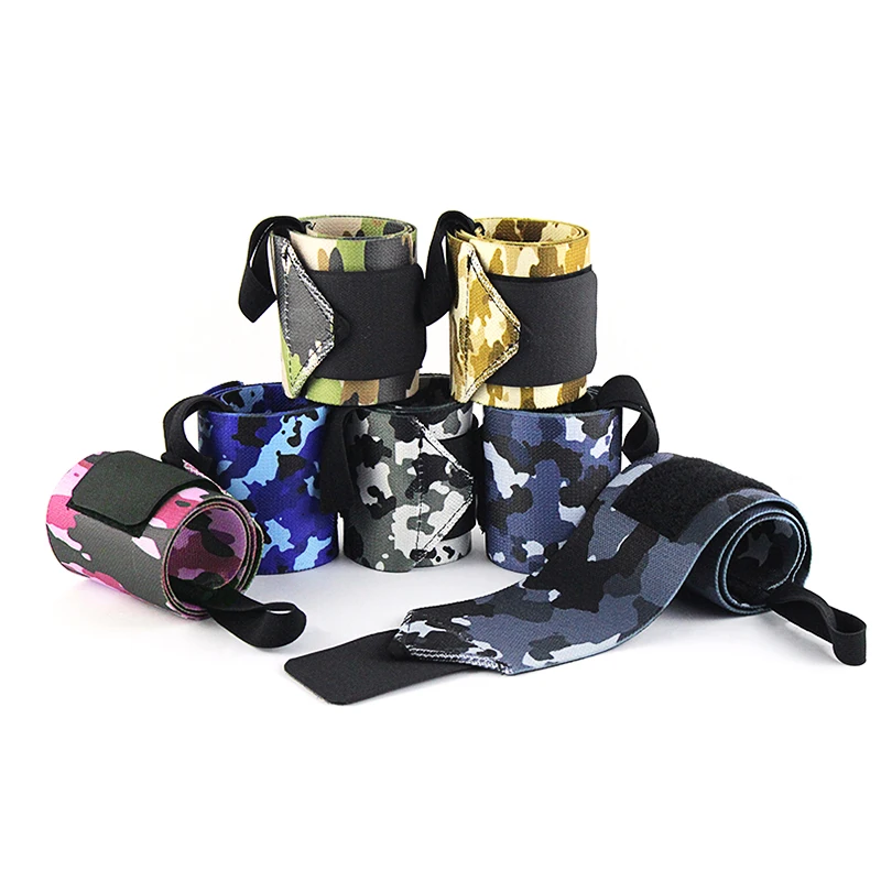

Fitness Crossfit Sport Wristbands Powerlifting Wrist Protector Camouflage Neoprene Weightlifting Wrist Wrapping Support 2pc