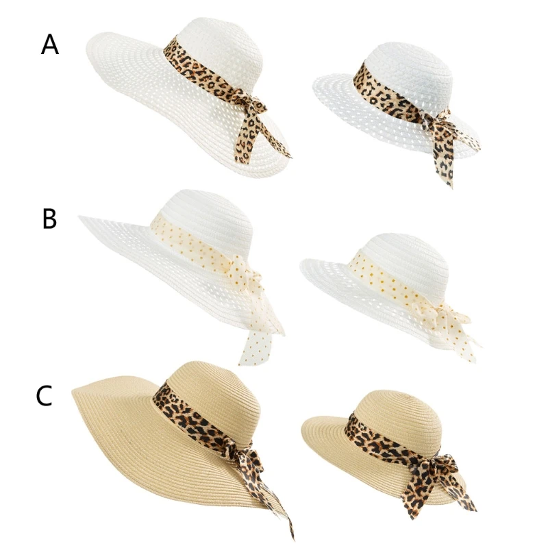 

Womens Ladies Wide Brim Sun Protection Hat Summer Holiday Parent-child Hat Cap