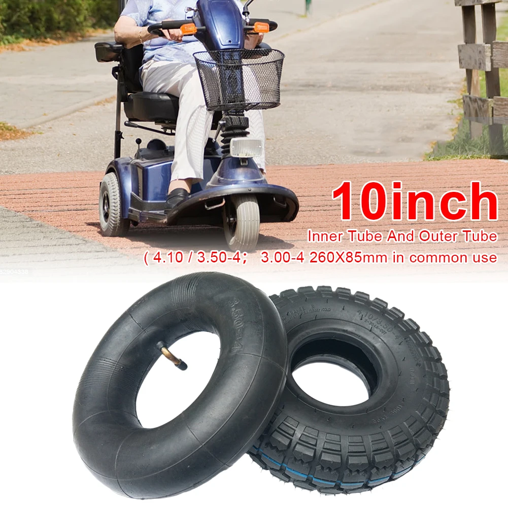 

4.10/3.50-4 Inner and Outer Tires Electric Scooter Three/Four-Wheel Scooter 10 Inch Tires Thickened 260x85mm/ 3.00-4 Tires