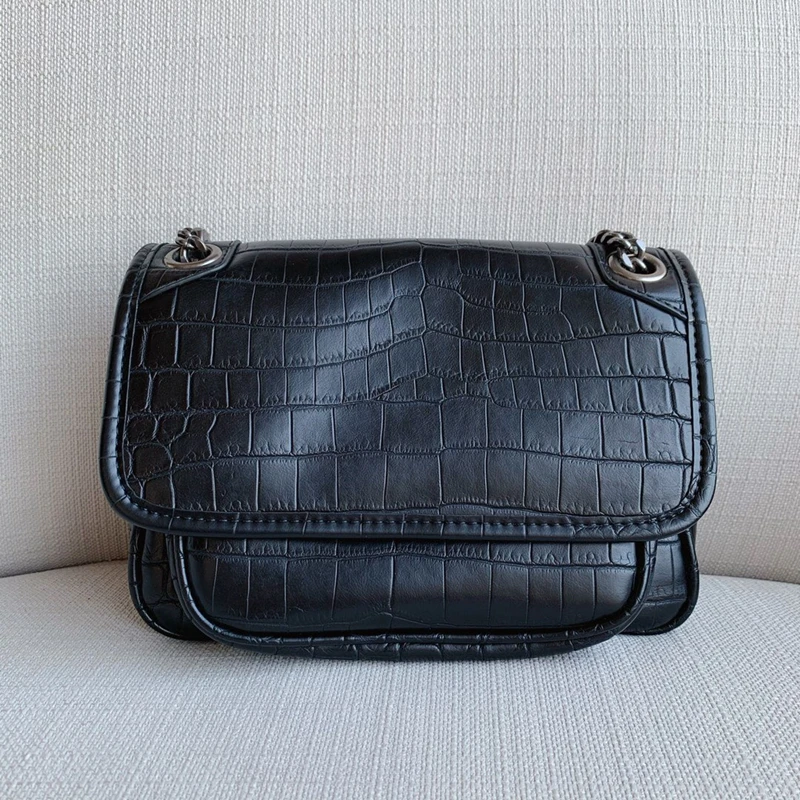 

Высококачественная женская черная сумка-мессенджер DOYUTIG из натуральной кожи с крокодиловым узором, сумки через плечо, женская сумка с металлическими цепочками F793