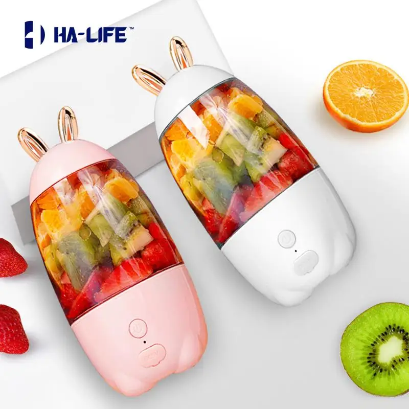 

HA-Life Portable Blender Cup Electric USB Wireless Mixer Machine Food Smoothie Processor Hand Held Fruit orange Squeezer Juicer