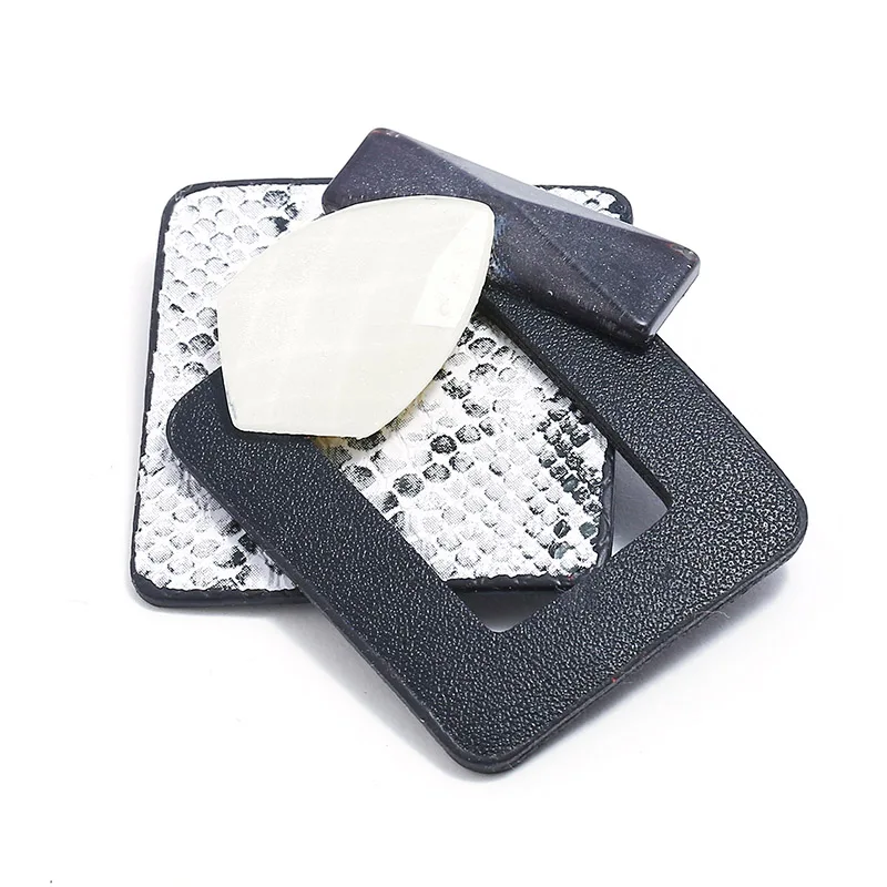 Женская большая акриловая брошь модная квадратная Геометрическая из кожи