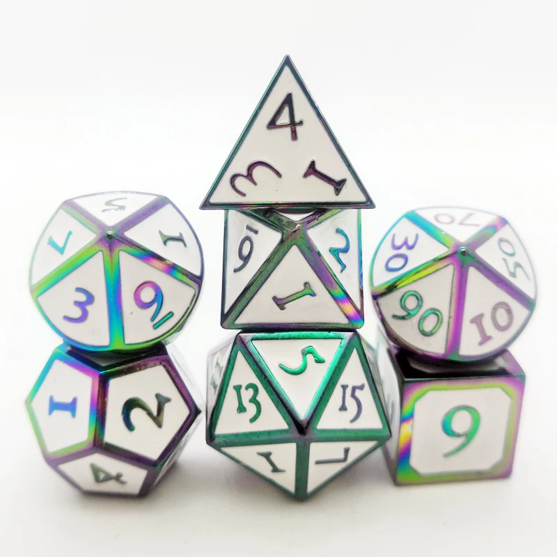 

7 Pieces Metal dnd dice Role Playing Dice for Dungeons and Dragons rpg Games & Pathfinder Metal Dices Set