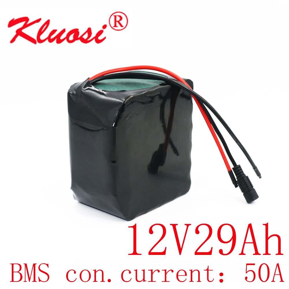 

KLUOSI 12V 29Ah 3S10P 450 ВАТТ 12В Батарея 12,6 V литиевая Батарея-серые кисточки с 50A BMS для инвертор Тур путешествие на автомобиле коляска для ребенка кол...