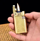 Автоматическая одноступенчатая кремневая бензиновая винтажная сигаретная Зажигалка CHIEF, латунная бензиновая керосиновая зажигалка, сигареты, подарок для курения