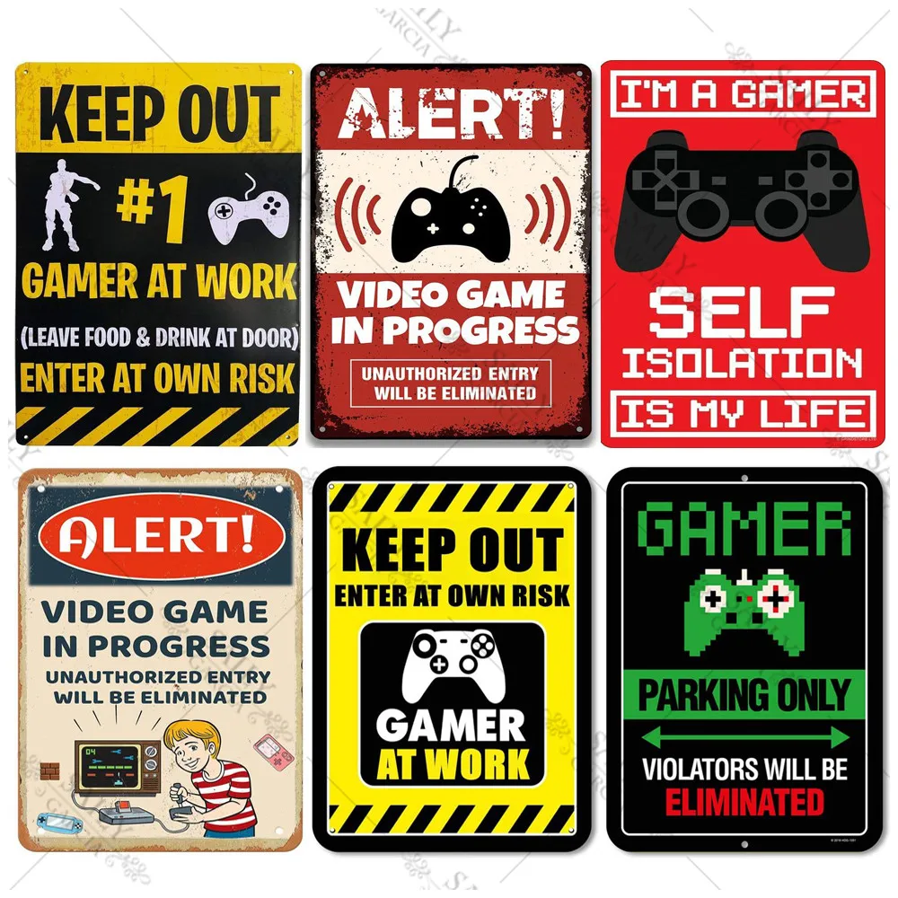 

Metal Plates Video Gaming Room Metal Posters Wall Decoration Game Accessories Tin Sign Industrial Decor Vintage Metal Sign