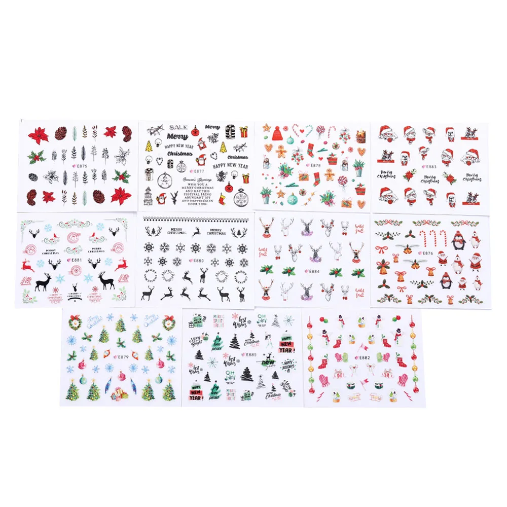 

1Pcs Sticker Color Snowman 3D Nail Art Accessories Xmas Merry Christmas Single Snowflake Nail Transfer Manicure Decoration