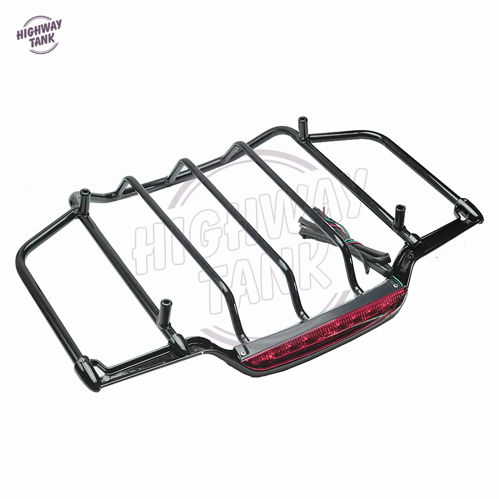 Черный чемодан для мотоцикла со светодиодным задним светильник задний