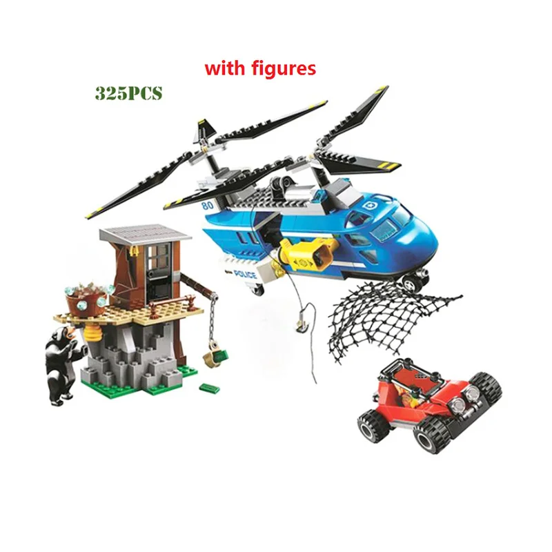 

325pcs City Mountain Arrest Police Helicopter Buggy Model Building Blocks 10863 Assemble Kids Toys Bricks Christmas Gift