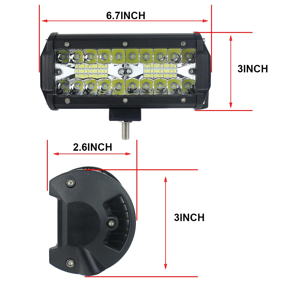 2 шт LED бар 3 ряда свет работы 40 светодиодов 7 inch 40x3 W для вождения Offroad Лодка