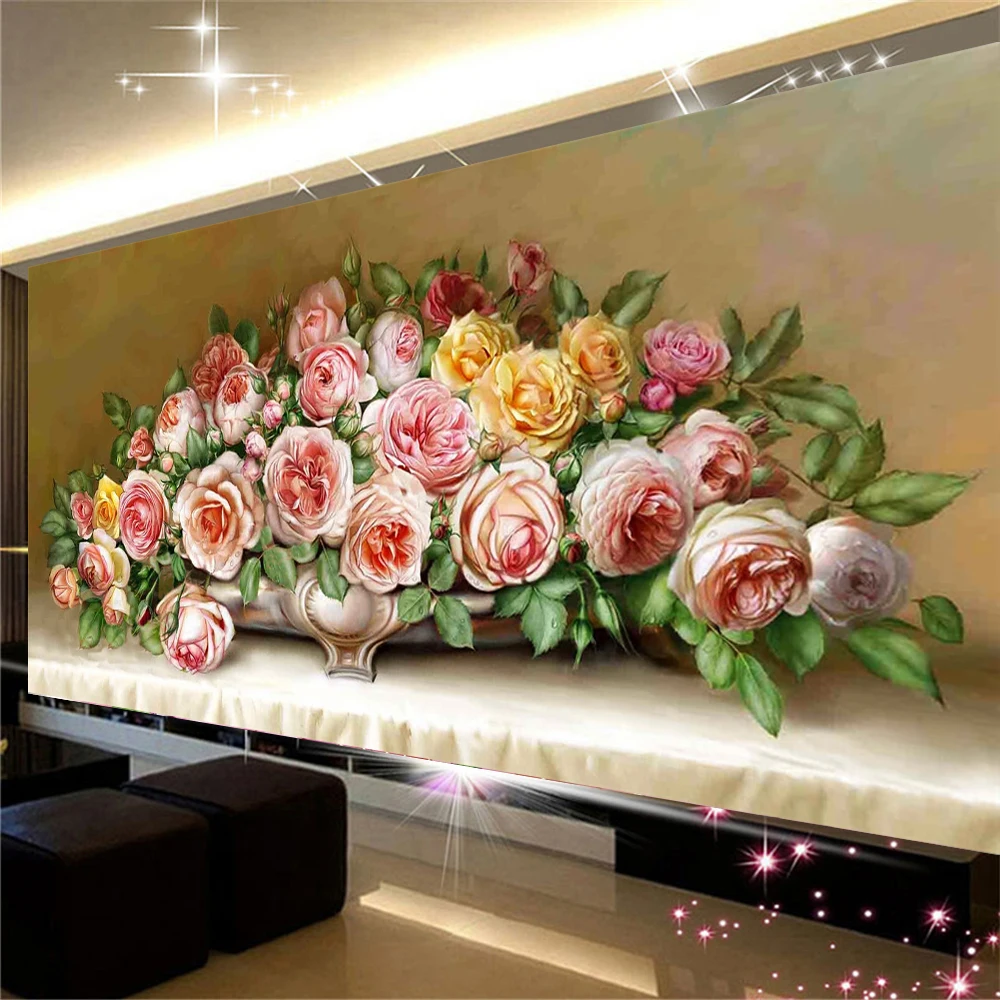 

Diamond Painting Flowers Full Round Drill 5D DIY Diamond Embroidery Rhinestones Mosaic Parrot Cross Stitch Home Decor Christmas