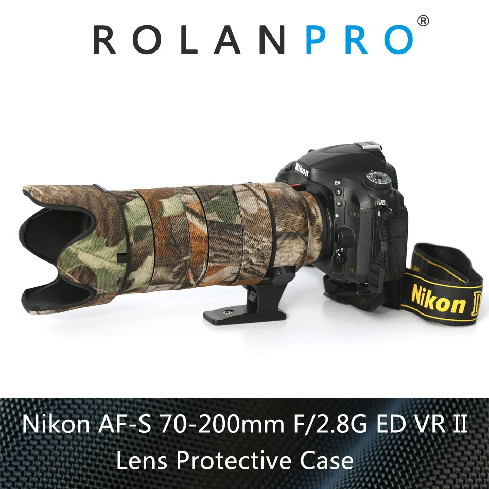 Фото Водонепроницаемый чехол для объектива ROLANPRO, дождевик для Nikkor Nikon AF-S 70-200 мм f/2,8G ED VR II, защитный чехол для объектива, чехол для оружия №1