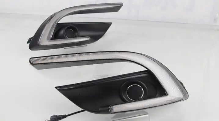 Type C 2 шт. DRL для Mazda 3 axela 12 В светодиодный автомобиль DRL Вождения Дневные ходовые огни Противотуманные фары с поворотным сигналом стиль реле - Цвет: Type C