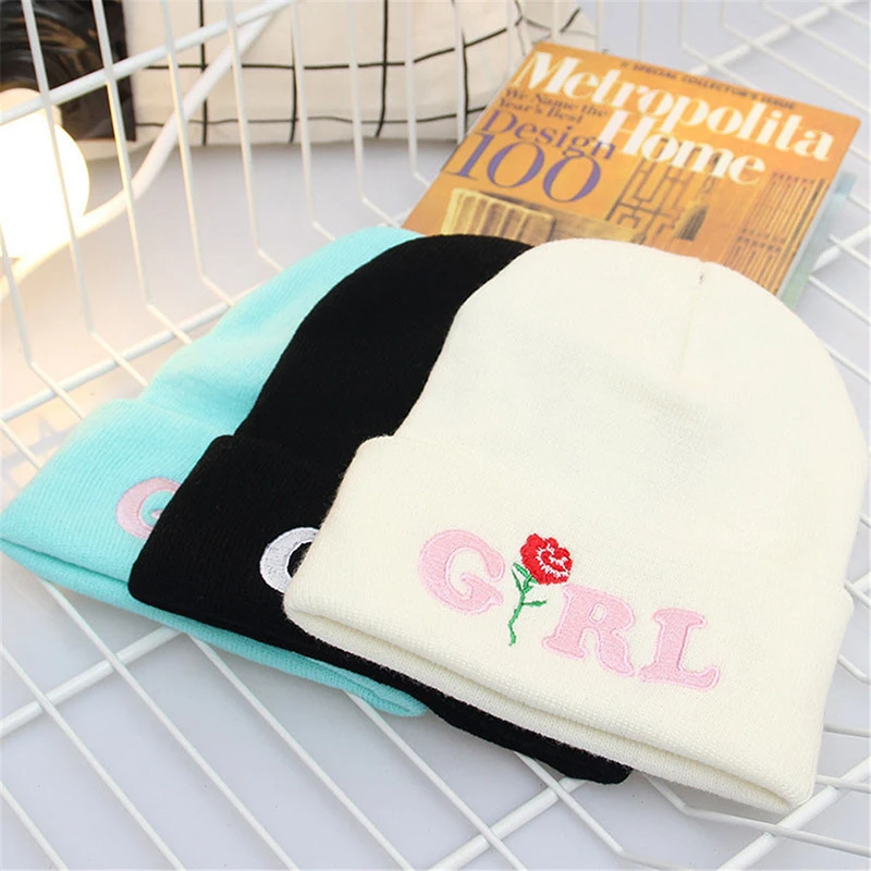 Женская вязаная шапка с вышитыми буквами новинка 2020 мужские зимние шапки теплые