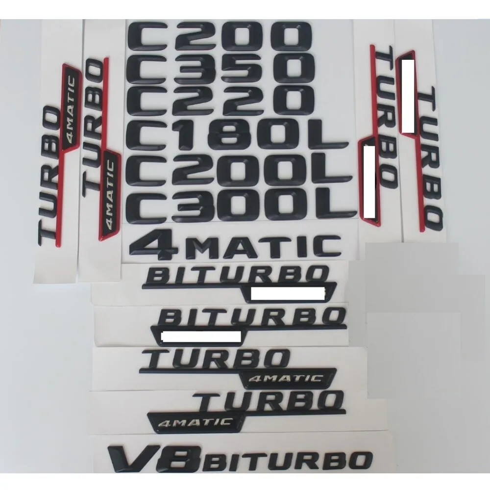 

For Mercedes Benz C Class C43 C63 AMG 200 C220 C260 C300 C320 C350 4MATIC CDI Trunk Emblem Badge Black Letters Emblems W204 W205
