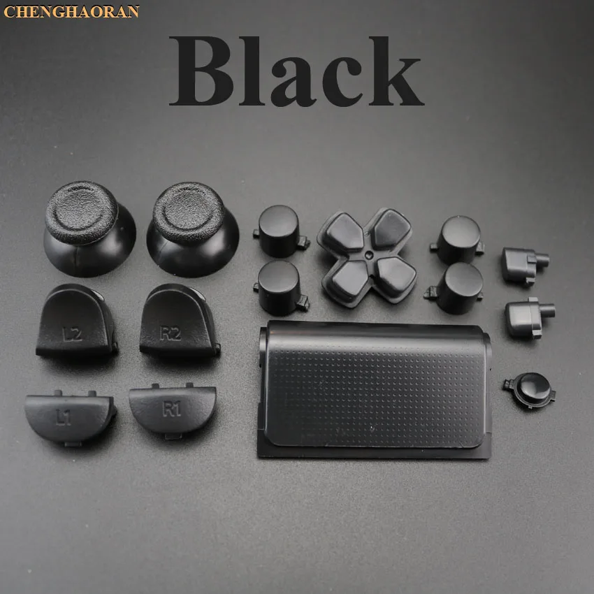 E Black 1 Набор торцевых головок 17 Цвета Thumbsticks R2 L2 R1 L1 пусковых кнопок Mod Kit для Playstation Dualshock 4 PS4 2,0 DS4 010 011 1200 контроллер - Цвет: E Black