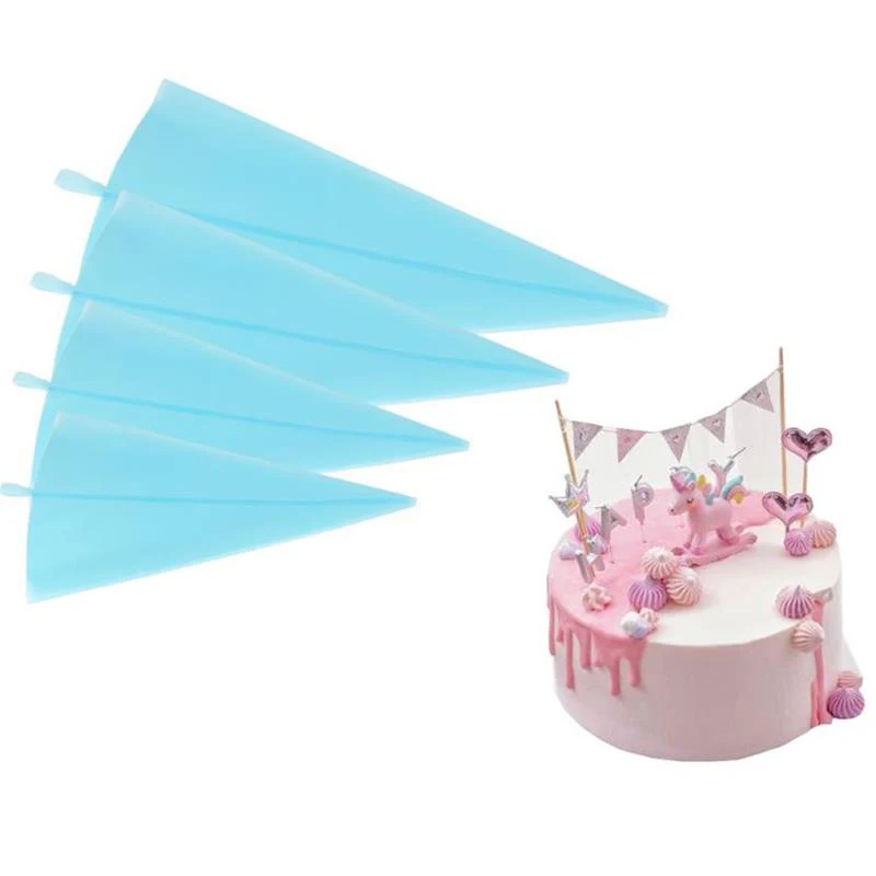 5 размеров многоразовый силиконовый кондитерский мешок трубопровод синий DIY