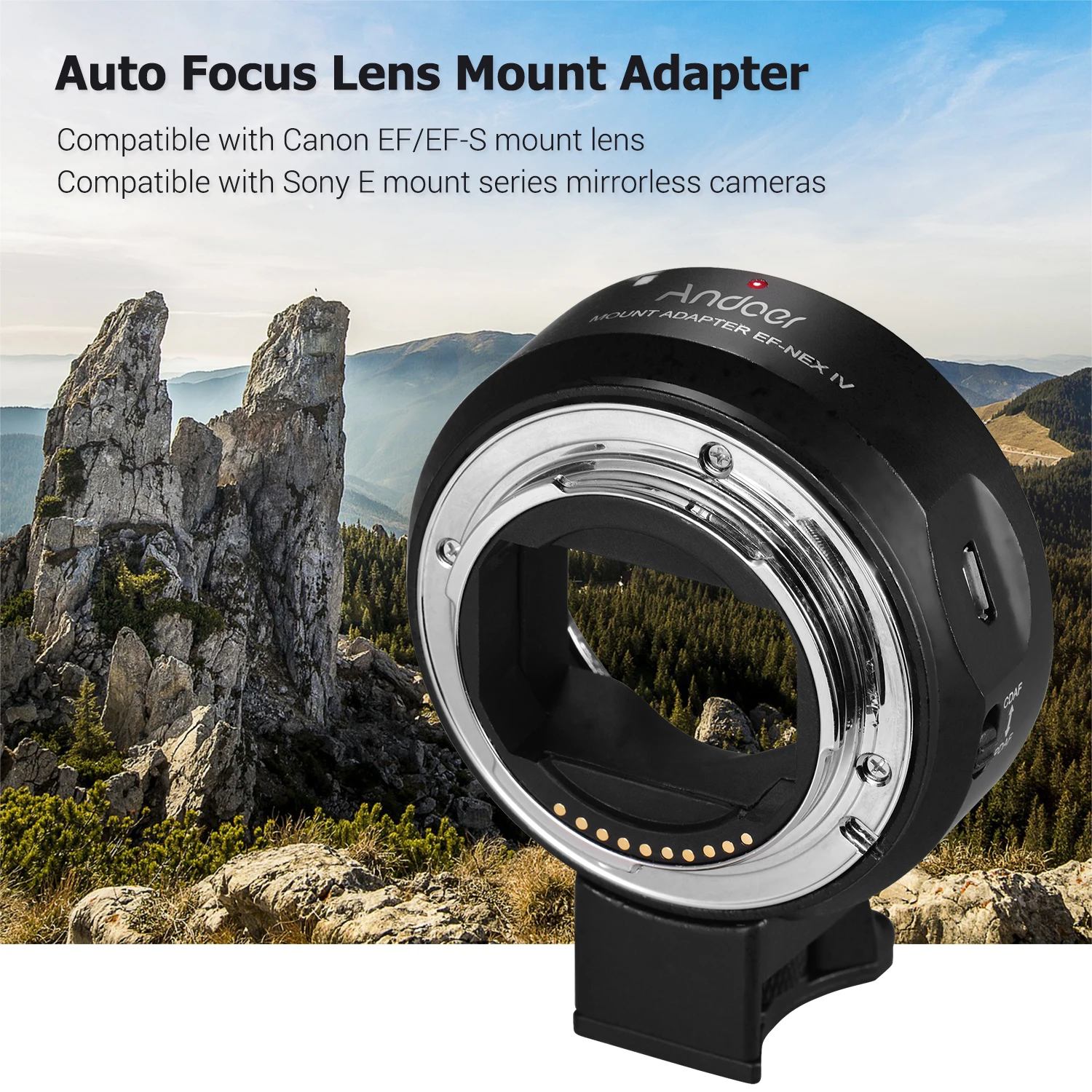 Andoer EF-NEX IV переходное кольцо объектива цифровой Автофокус для Canon sony A7/A7R/A7S/A5000/A6000